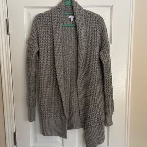 Leith Gray Knit Open-Front Cardigan